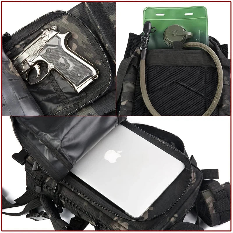 30L Tactical Backpack Military Daypack for Men Molle Assault GlowCart