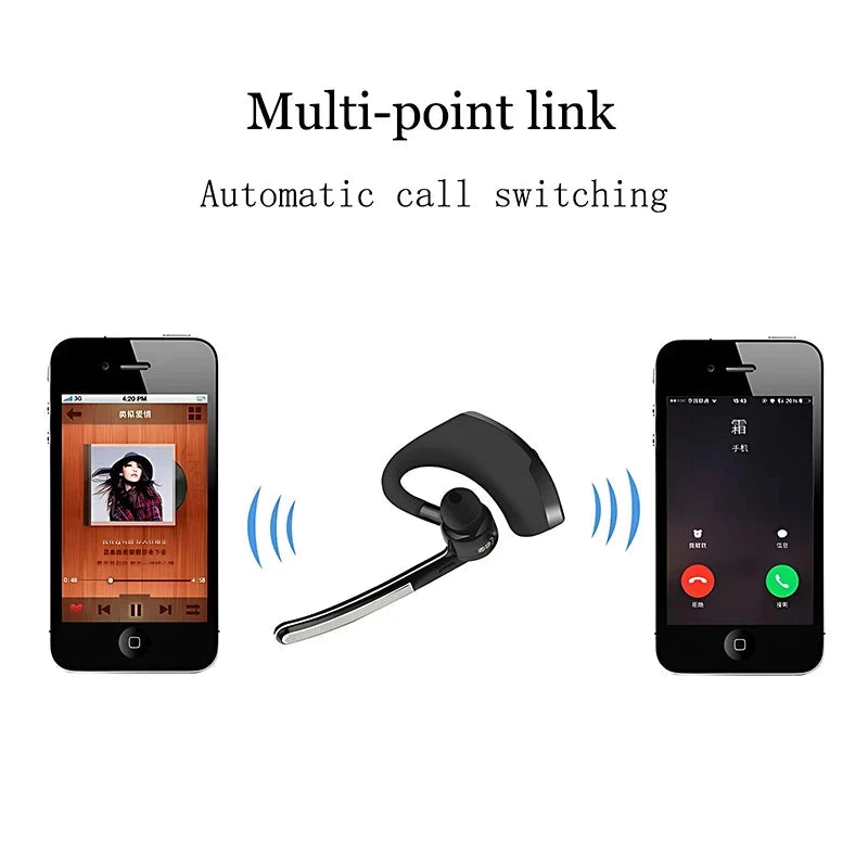 New V8 Wireless Bluetooth Single Earphone With HD Mic Stereo GlowCart