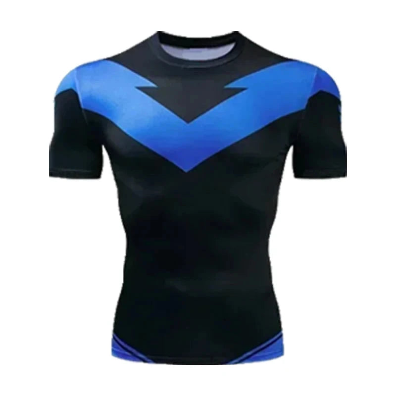 Red Nightwing Short-Sleeved Compression Shirt Print T-Shirt GlowCart