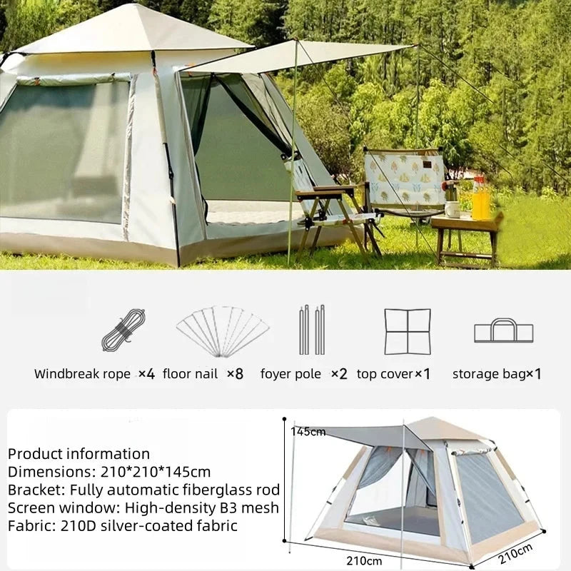 Outdoor Portable Camping Tent Fully Automatic Tent Sunshade GlowCart