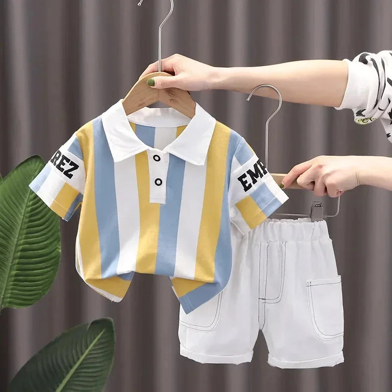 Children Clothing mother Kids Clothes Children's Sets Boys T-shirt Shorts Summer Cotton Short sleeve fashion Suit2PCS GlowCart