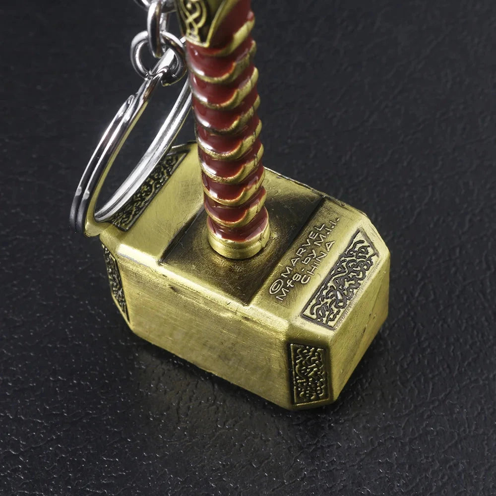 Thor Hammer Metal Keychain Movie Key Ring Cosplay Prop Key GlowCart