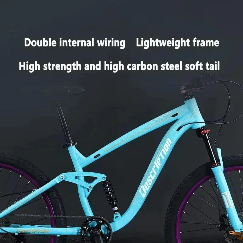 27.5 inch mtb soft tail mountain bike 9/10 speed Cross Country bicycle hydraulic disc brakes shock absorption Downhill bicicleta GlowCart