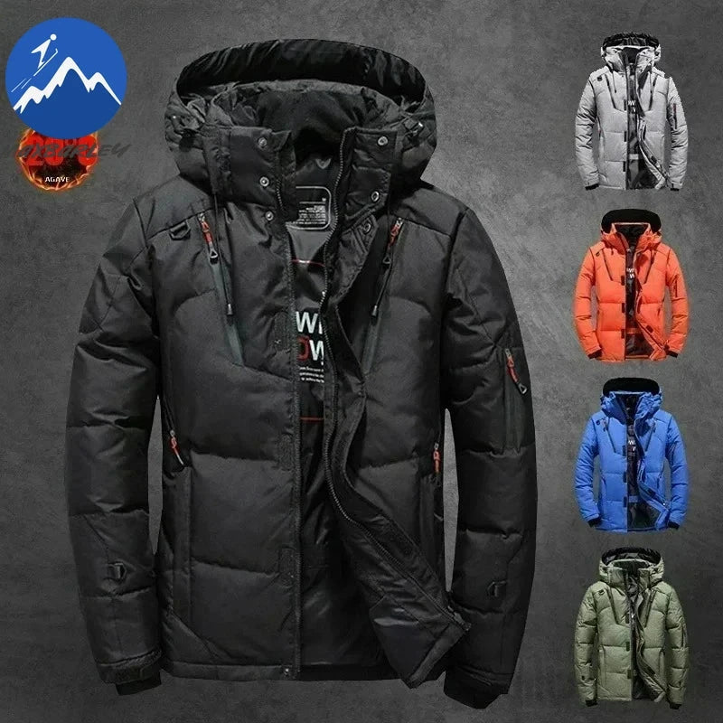 Winter Thickened Men Down Jacket Climbing Hunting Hooded GlowCart