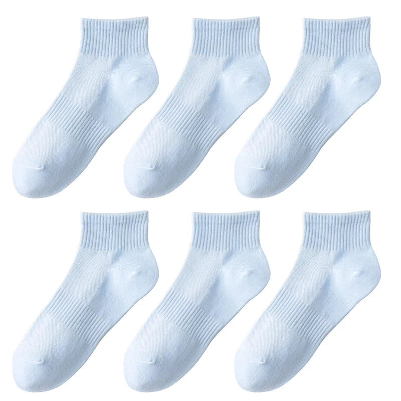 6 pairs of short socks for women, 100% cotton, sweat GlowCart