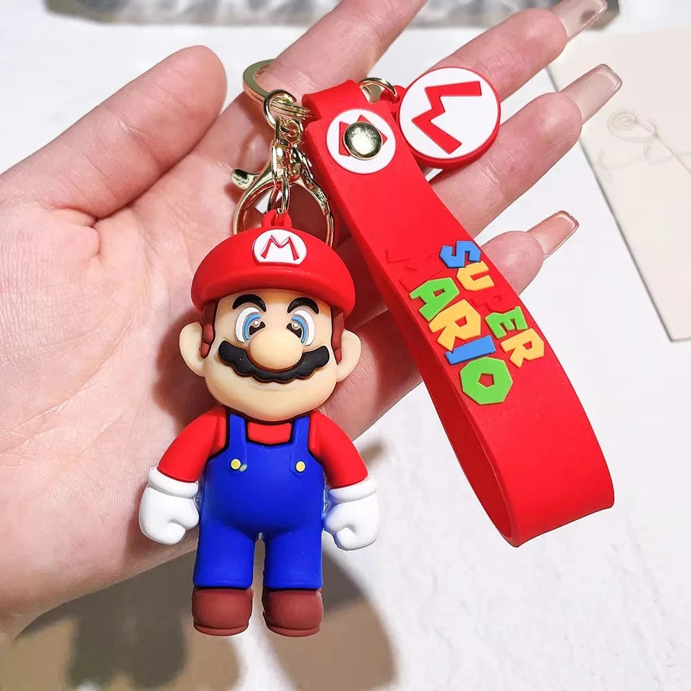Super Mario Bros Keychain Action Figure Pendant Cute Cartoon GlowCart