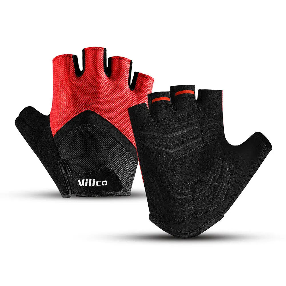 Cycling Half Finger Gloves Bike MTB Gloves Breathable Short Finger Thickened Palm Shock-Absorbing Anti Slip Outdoor Sport Gloves GlowCart