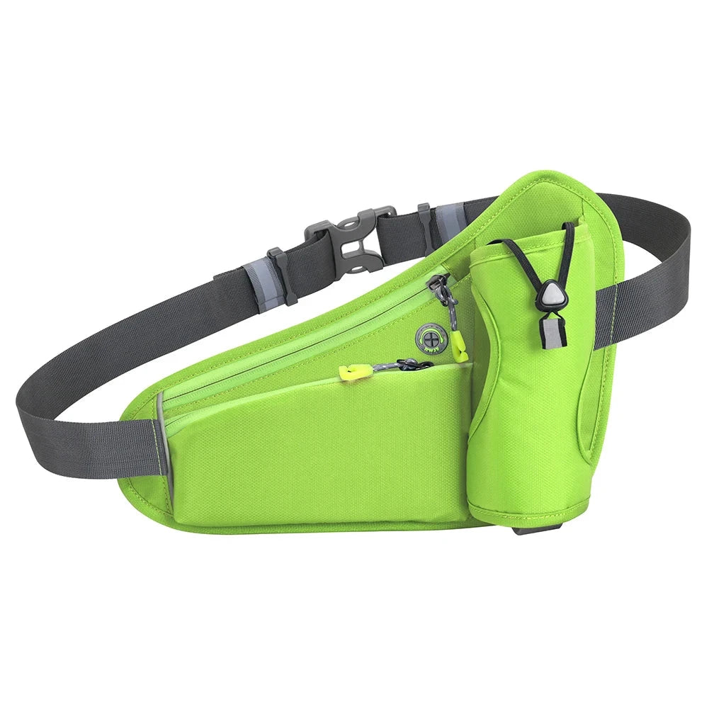 Sport Waist Pack Large Capacity Hydration Belt Pack Multifunction Water Bottle Holder Bag Waterproof for Running Cycling GlowCart