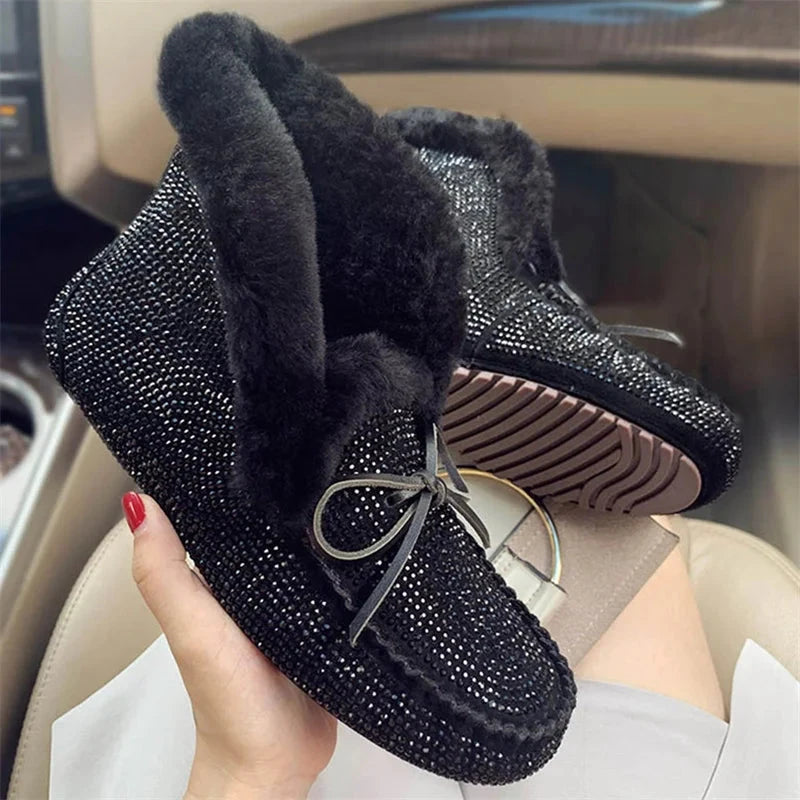 Thickened Women's Fur Boots 2022 Winter New Fur Snow Boots GlowCart