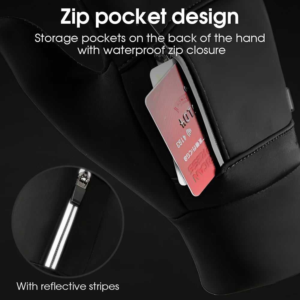 Cycling Gloves Touch Screen Motorcycle Gloves Outdoor Scooter Windproof Waterproof Sports Riding Ski Gloves Warm Running Gloves GlowCart