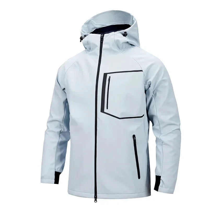 Men's Hooded Softshell Jacket, Waterproof Windproof GlowCart