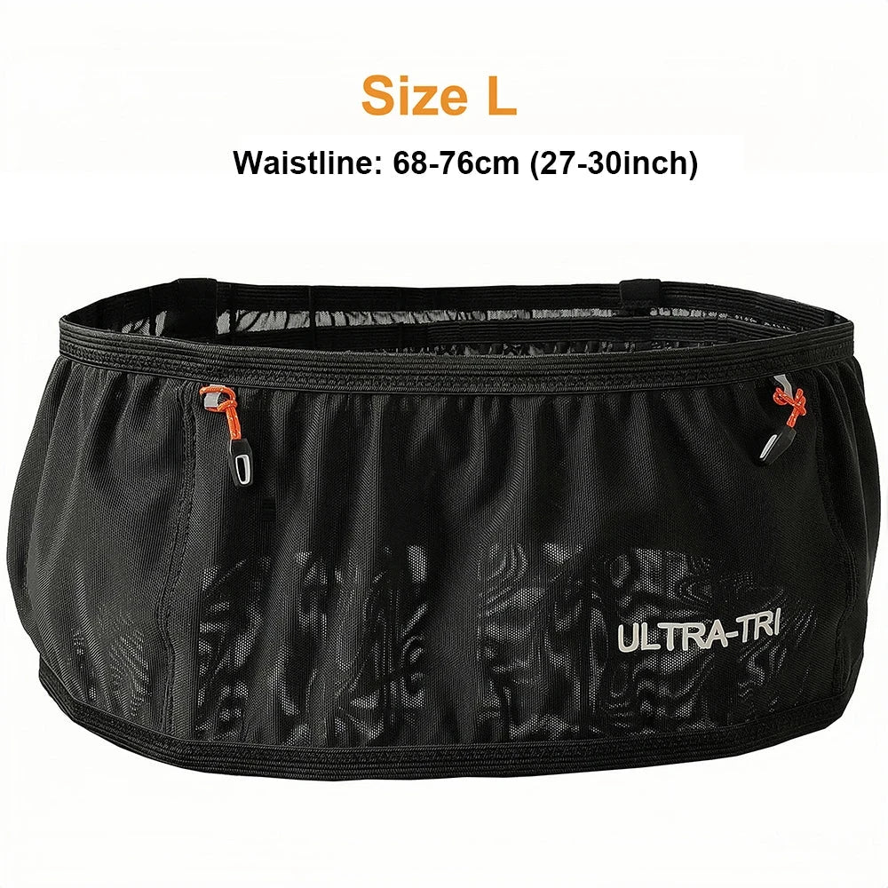 ULTRA-TRI Hydration Running Belt Elastic Bounce Resistant Trail Running Jogging Cycling Marathon Waist Pack GlowCart