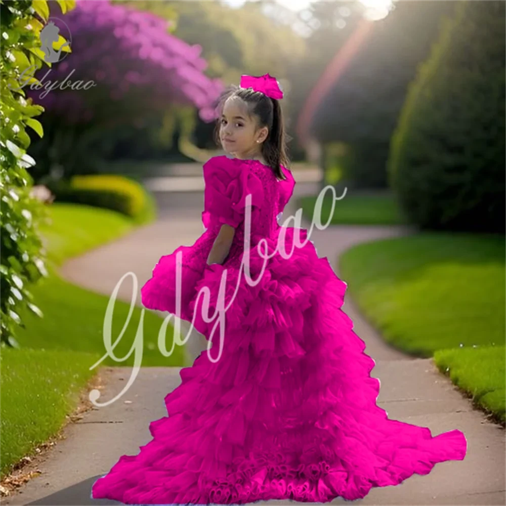 Girls Lilac Sequins Toddler Flower Girl Dress Asymmetrical GlowCart