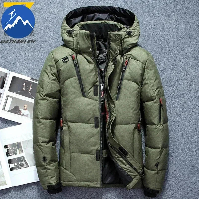 Winter Thickened Men Down Jacket Climbing Hunting Hooded GlowCart