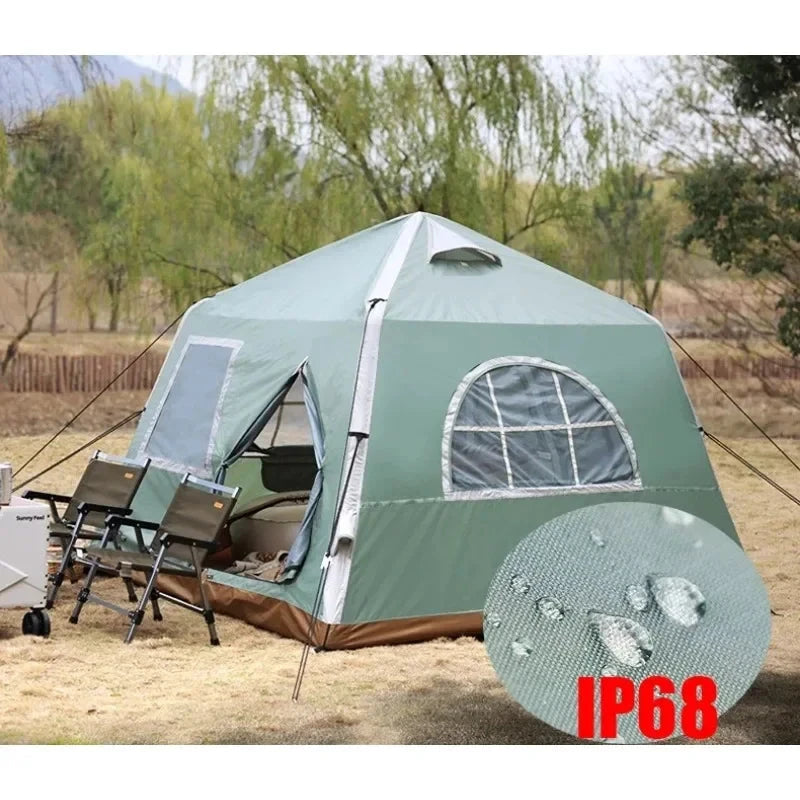 Inflatable Cabin Tent - 5-8 Person Waterproof Pop-up Tent GlowCart