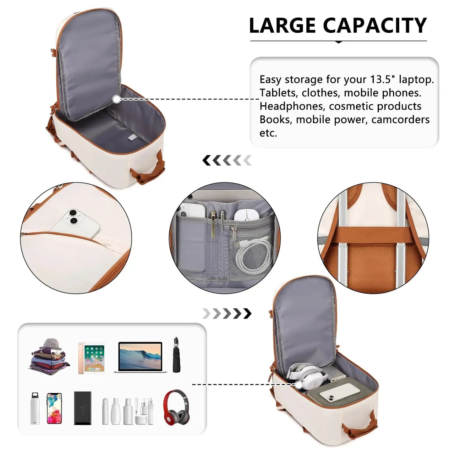 Kono Cabin Bag 40x20x25 for Ryanair Underseat Travel GlowCart