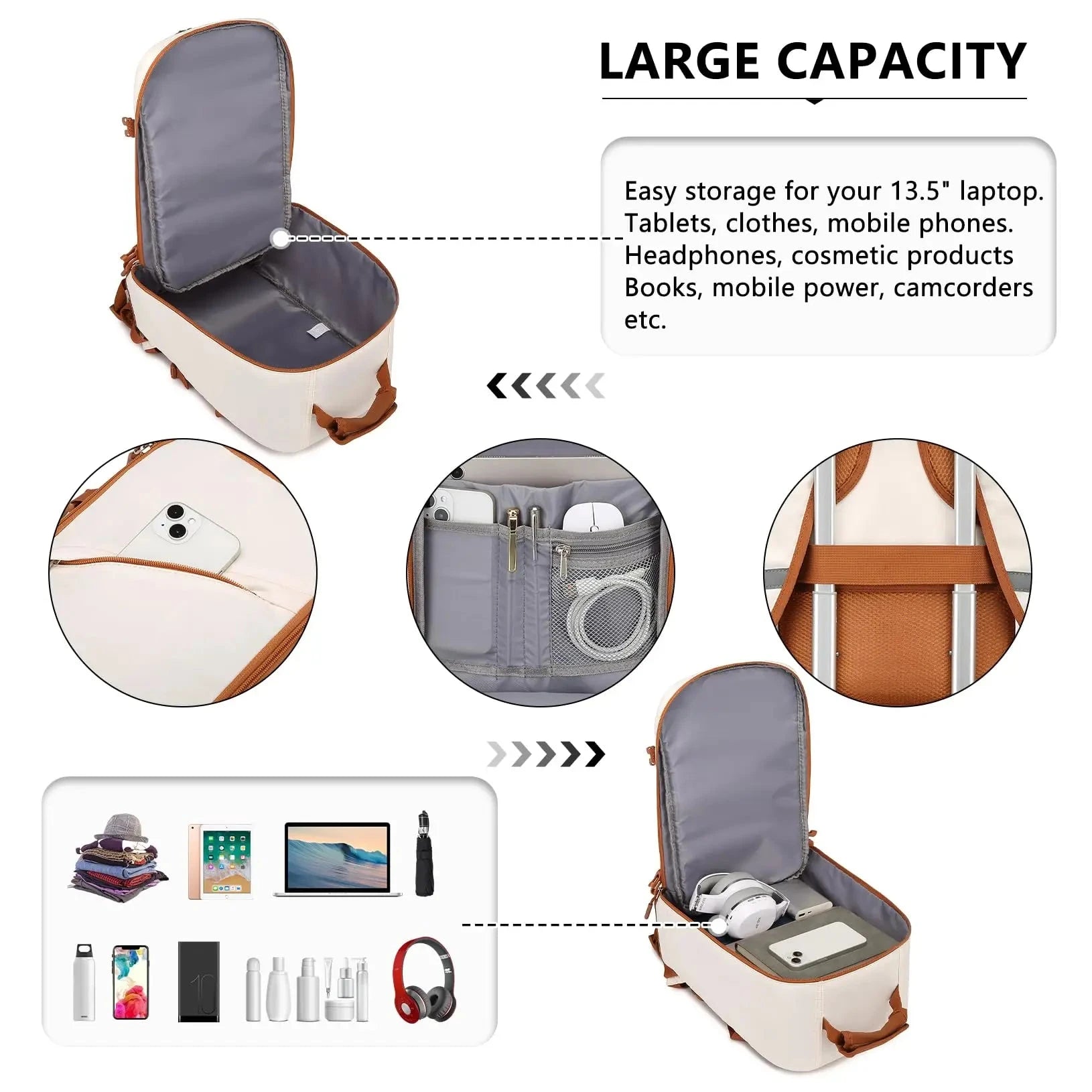 Kono Cabin Bag 40x20x25 for Ryanair Underseat Travel GlowCart