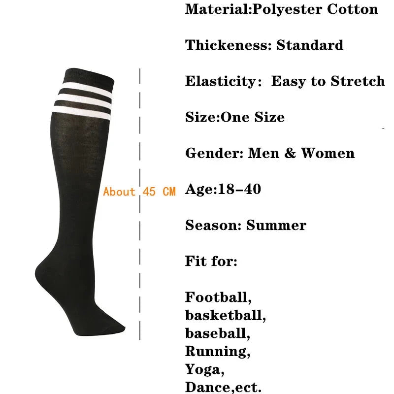 Unisex Compression Socks Football Socks Non-slip Long Tube Knee High Stockings Socks Striped Soccer Socks Running Sports Socks GlowCart