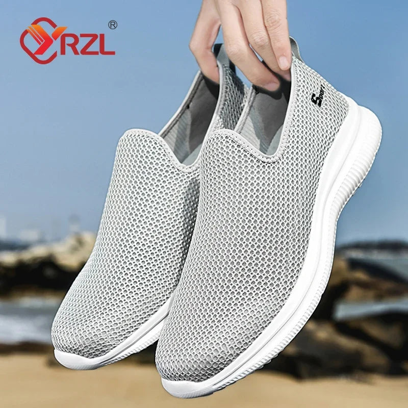 YRZL Men's Sneakers Breathable Unisex Casual Shoes Outdoor Non-Slip Mesh Loafers Walking Lightweight Fashion Male Tennis Shoes GlowCart