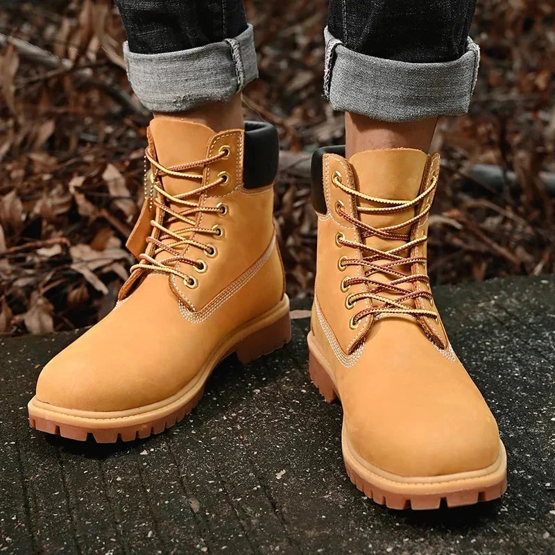 Boots Men High Top Boots High Quality Women Leather Shoes GlowCart