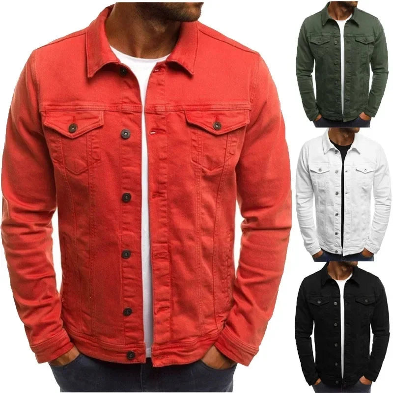 Men's Denim Jackets Cotton Vintage Classic Trend GlowCart