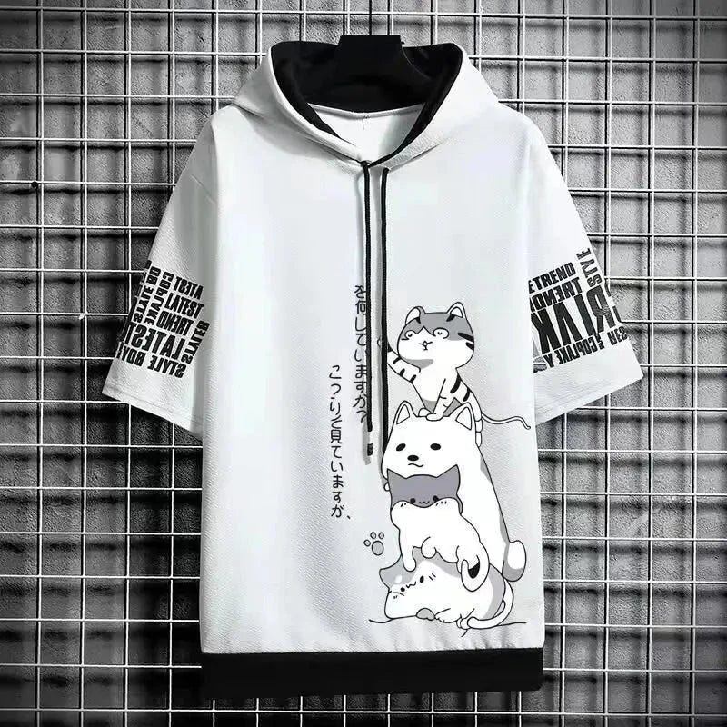 Japan Fashion Men's Hoodies Summer Men Clothing Cartoon GlowCart