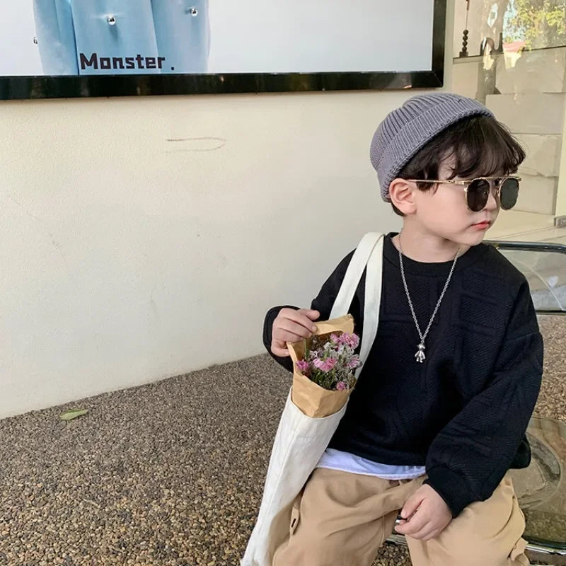 Boys 2Pcs Tracksuit Baby Girls Kids Casual Clothing Sets Baby Kids Sports Unisex Letter Pants Outfits 1-7 Ys Children Sweatshirt GlowCart