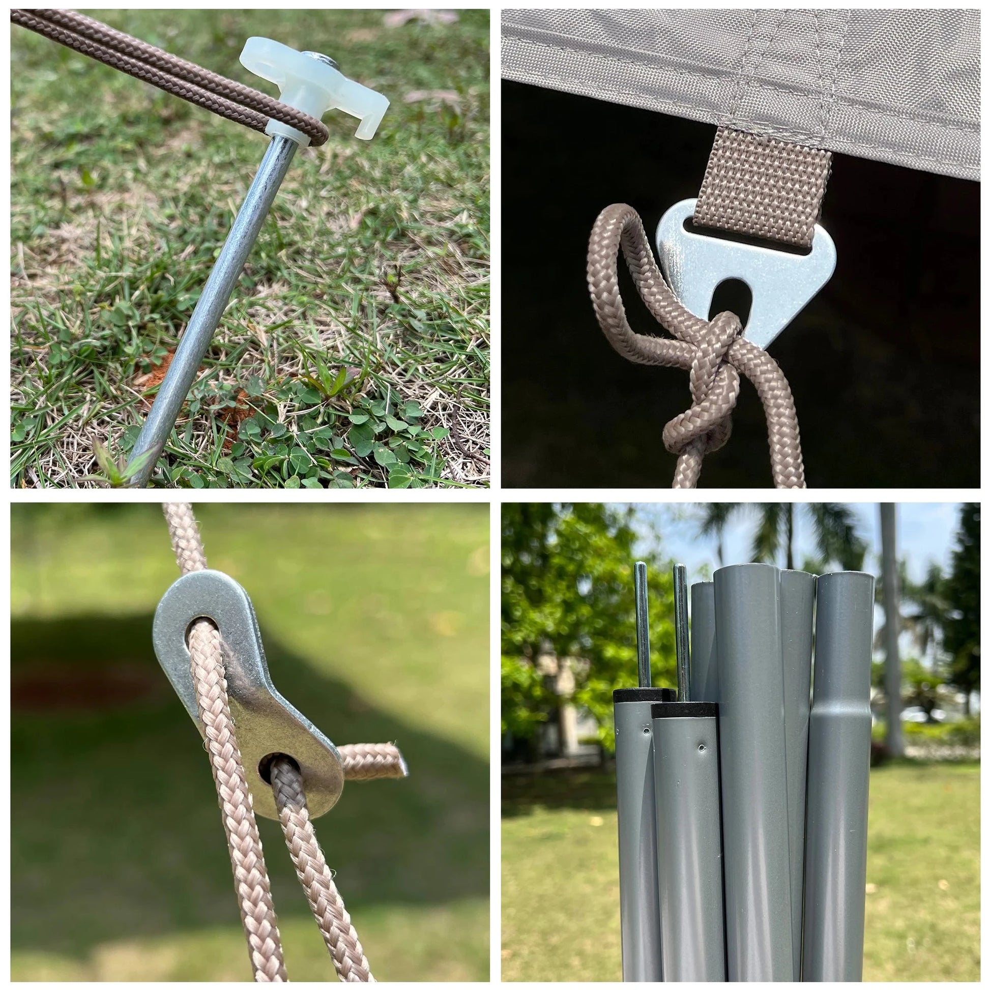 Camping Tarp with 2 Poles, Beach Sun Shade Windproof Design, GlowCart