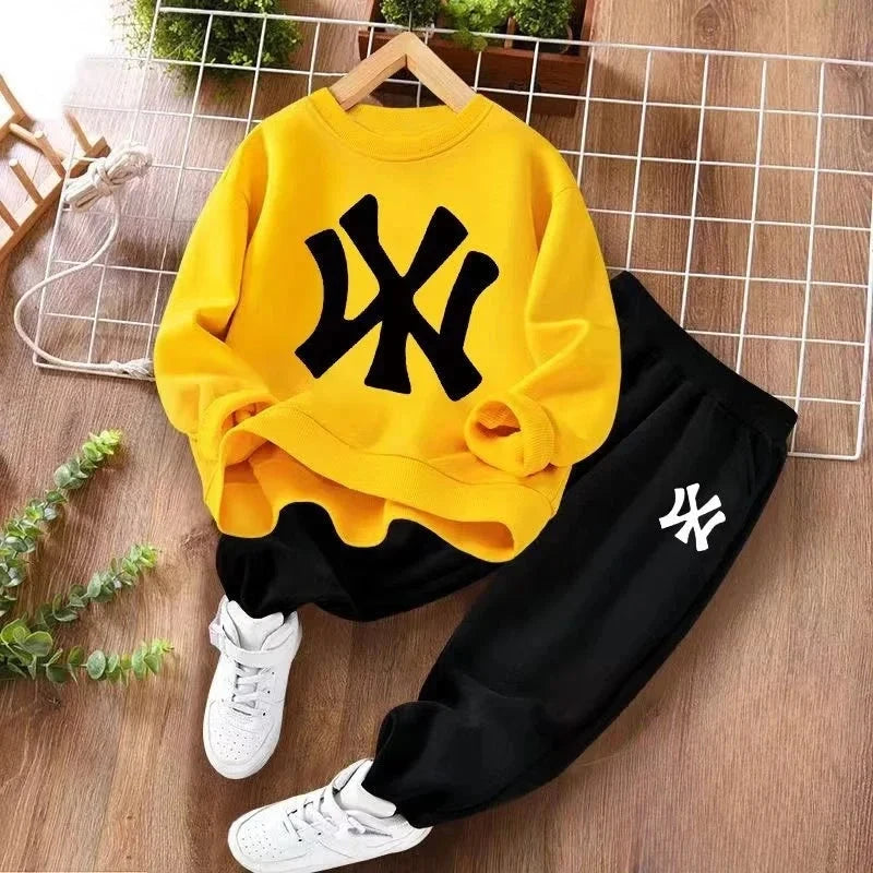 Spring Baby Boy Clothes Set Kid Letter Printed Sweatshirts Pullover Top and Pants 2pcs Suit Children Girls Fashion Tracksuits GlowCart