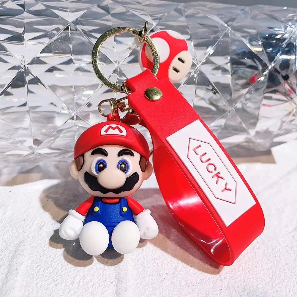 Super Mario Bros Keychain Action Figure Pendant Cute Cartoon GlowCart