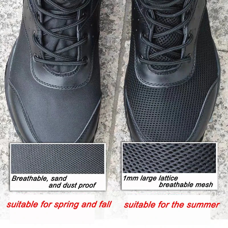 Summer Combat Boot Men Women Climbing Training Lightweight Waterproof Tactical Boots Outdoor Hiking Breathable Mesh Shoes GlowCart