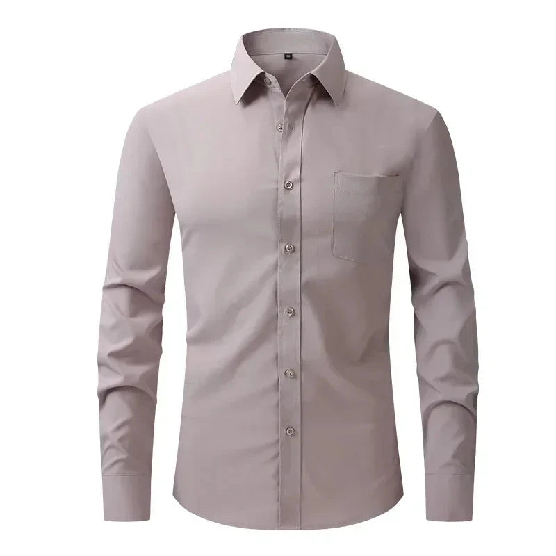 US Size Elastic Shirt New Men's Business and Leisure Long GlowCart