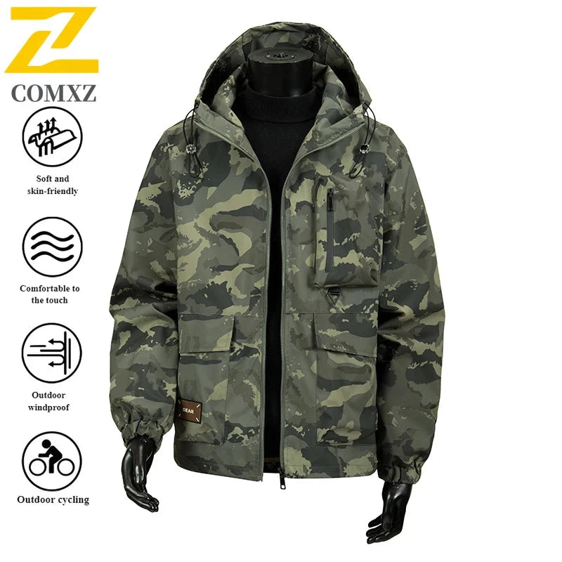 2025 New Men's Jacket Autumn and Winter Hooded Camouflage GlowCart