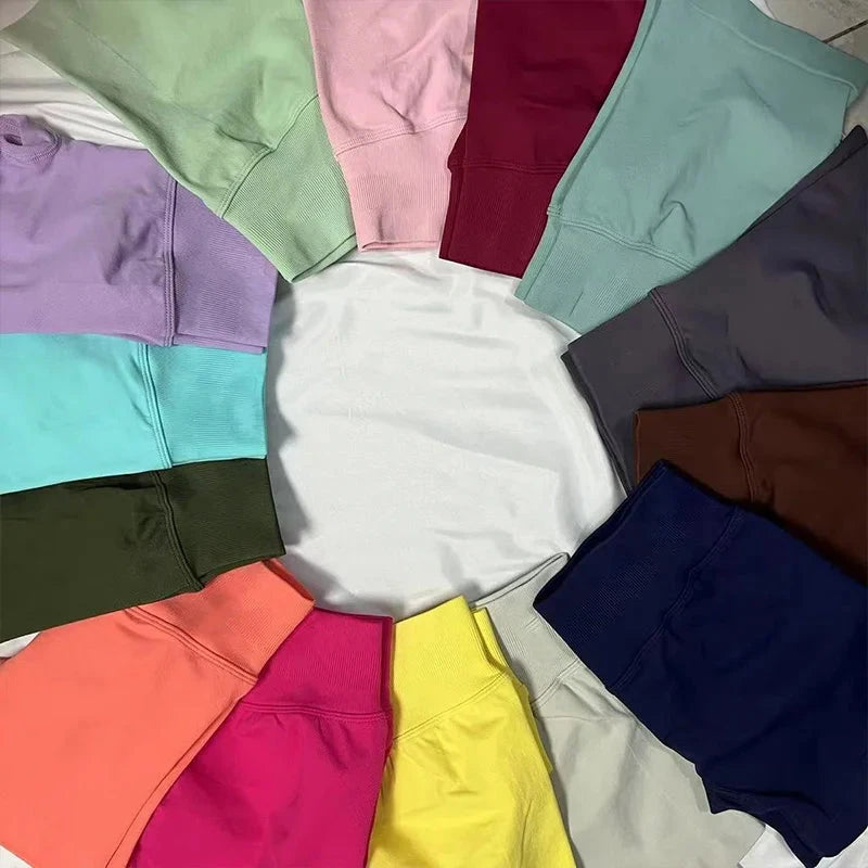 Impact Shorts Low Ribbed Waist Band Yoga Shorts Legging Seamless Scrunch Workout Gym Shorts Booty Hight Stretch Fitness Tights GlowCart