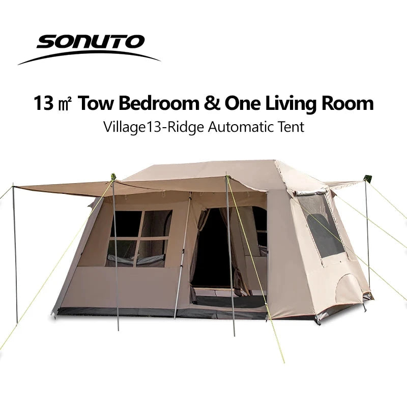 Sonuto Automatic Large Camping Tent 3-8 Person Quick Setup GlowCart