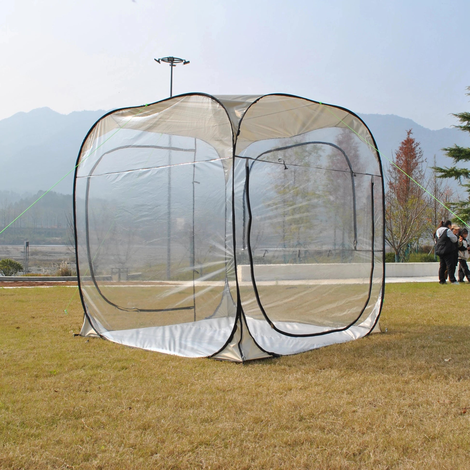 Patio Gazebo Transparent PVC Room, 4 Person Pop up Outdoor GlowCart