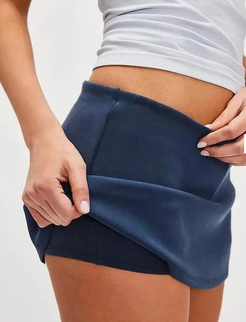 Women's Mini Skorts Casual Stylish Simple Solid Low Rise GlowCart