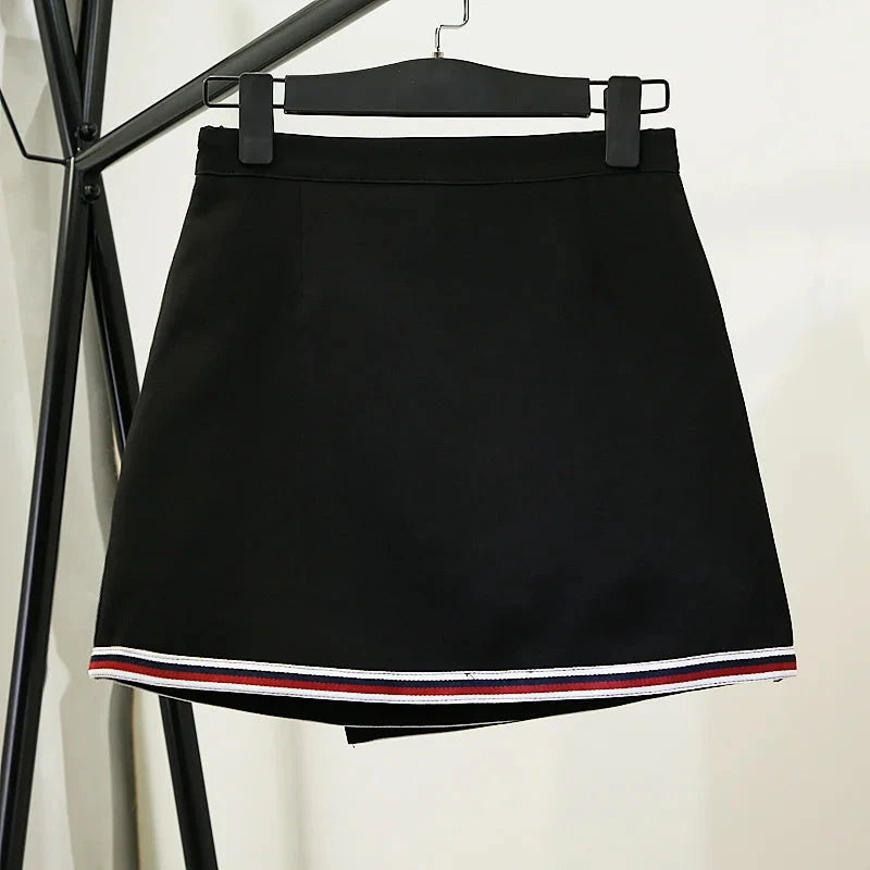 Pleated Motion Skirt Women Summer Middle Waist Slim A Line GlowCart