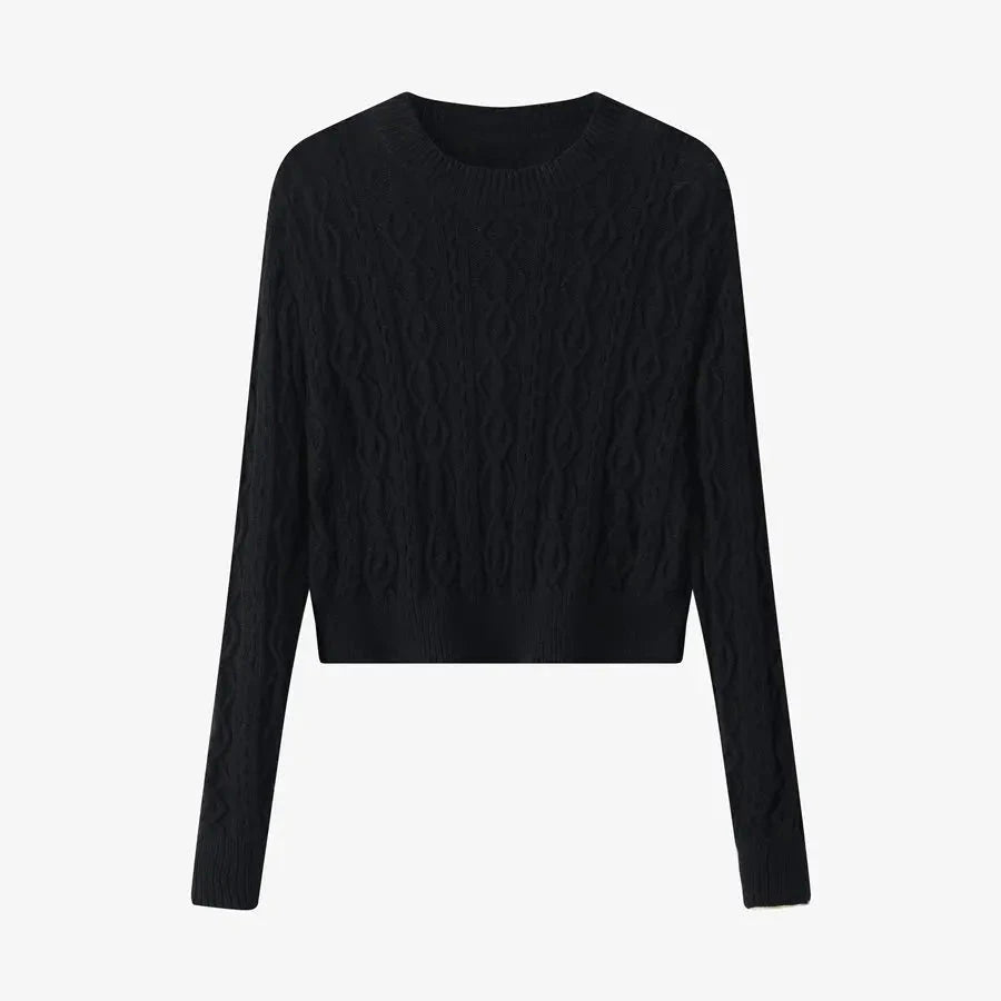 AS 2024 woman clothes short design Cable knitted tops + GlowCart