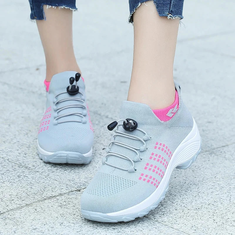 Women Walking Trainers Fashion Fly Weaving Sock Sneakers GlowCart