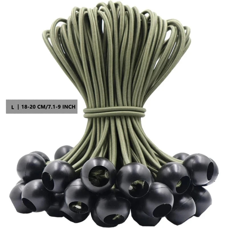 YANBIGUO 50-Pcs Bungee Balls,Black Cord for Canopy Tarp, UV GlowCart