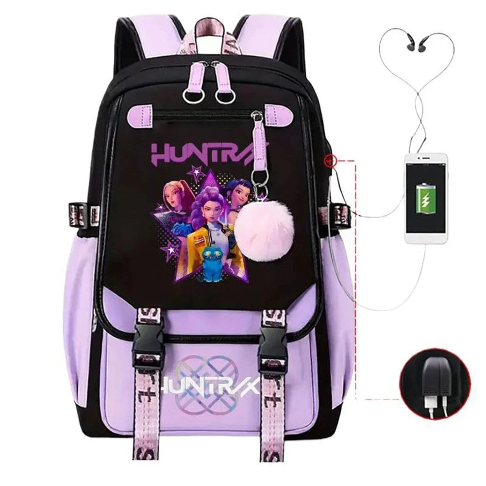 KPop Demon Hunters Backpack Demon Slayer Backpack Up To 20L Durable Waterproof Travel Backpack For Boys Girl Fan Peripheral Gift GlowCart