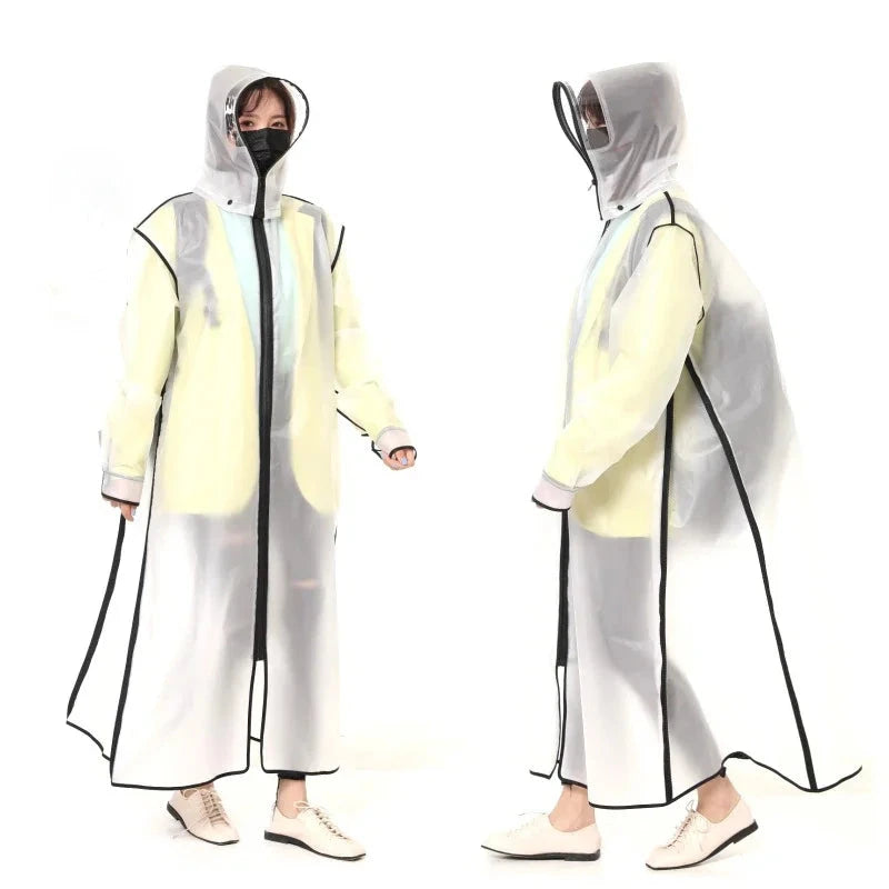2023  Raincoat Women/Men Zipper Hooded Poncho Motorcycle GlowCart