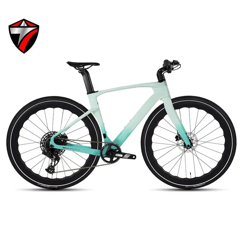 TWITTER GRAVEL-V3 Wheel Peak EDS radio variable 13speed Flat handlebar full carbon fiber gravel road bike hydraulic disc brakes GlowCart