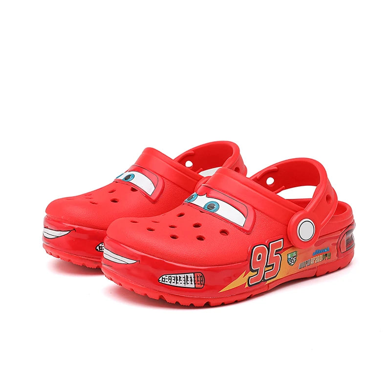 Disney Lightning Mcqueen Shoes Led Lighted Car Kids Slippers Animation Children Beach Sandals Boys Girl Gift GlowCart