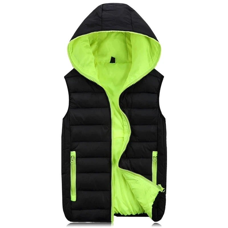 DIMUSI Mens Jacket Sleeveless Vest Winter Fashion Male GlowCart