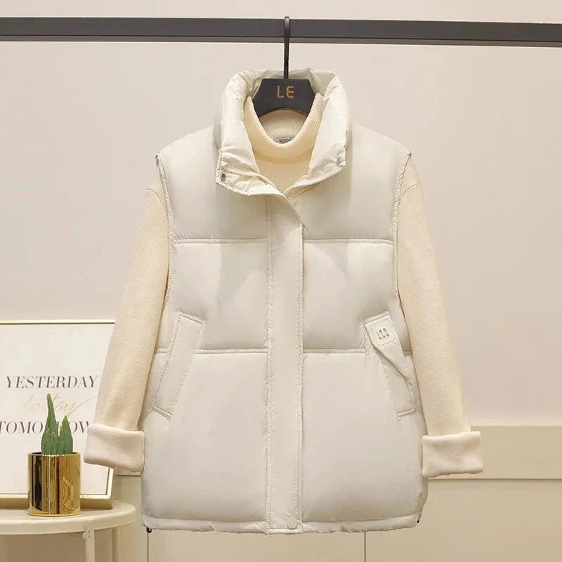 Cropped Puffer Vest Women Lightweight Quilted Bodywarmer GlowCart