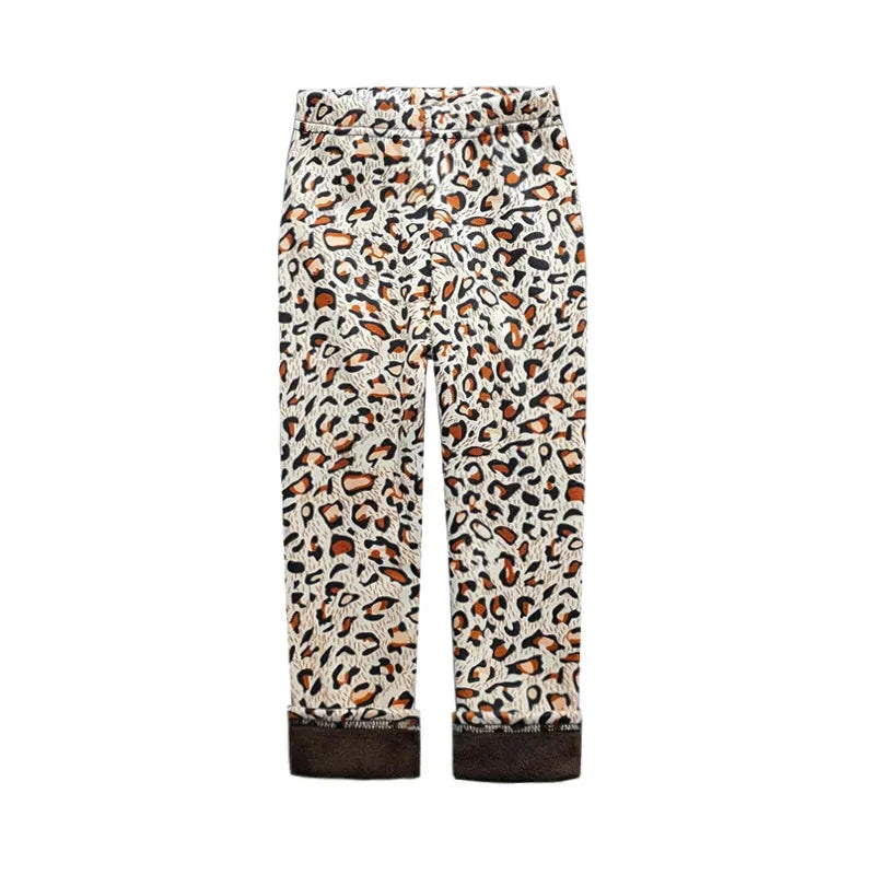 Children's Clothes Girl Pants Autumn Winter Fleece Keep Warm Leggings Tights For Girls Vintage Floral Warm Trousers 2-11 Year GlowCart