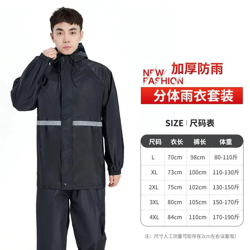 Motorcycle Raincoat Suit Rainstorm Prevention Jacket Pants GlowCart