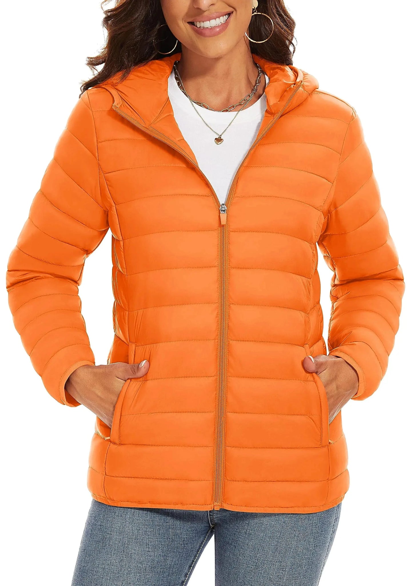 TACVASEN Full Zip Up Hooded Puffer Jacket Womens Winter GlowCart